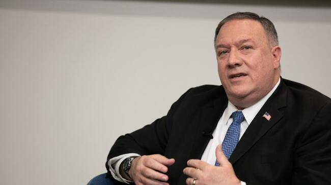 ATLANTA, GA - DECEMBER 09: U.S. Secretary of State Mike Pompeo answers questions after giving on China foreign policy at Georgia Tech on December 9, 2020 in Atlanta, Georgia. Pompeo warned US universities that Beijing was set on stealing innovation. (Photo by Jessica McGowan/Getty Images)