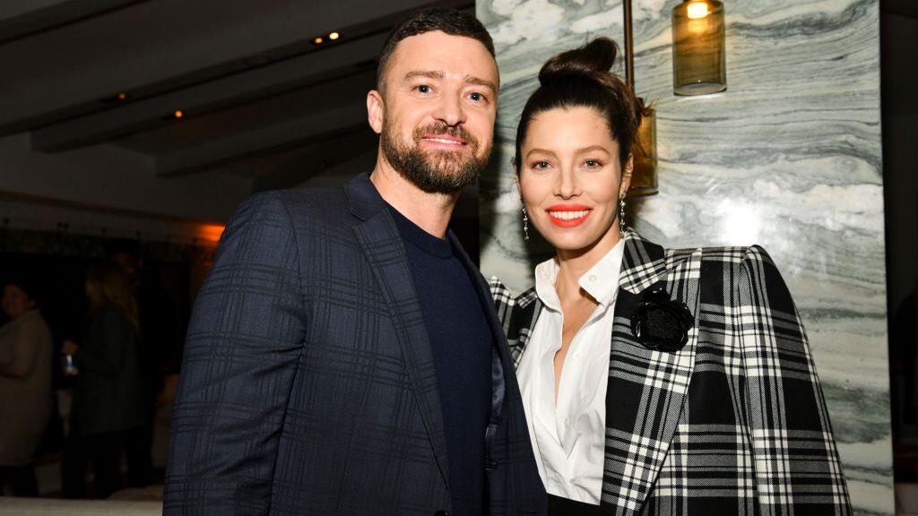 WEST HOLLYWOOD, CALIFORNIA - FEBRUARY 03: (L-R) Justin Timberlake and Jessica Biel pose for portrait at the Premiere of USA Network's "The Sinner" Season 3 on February 03, 2020 in West Hollywood, California. (Photo by Rodin Eckenroth/Getty Images)