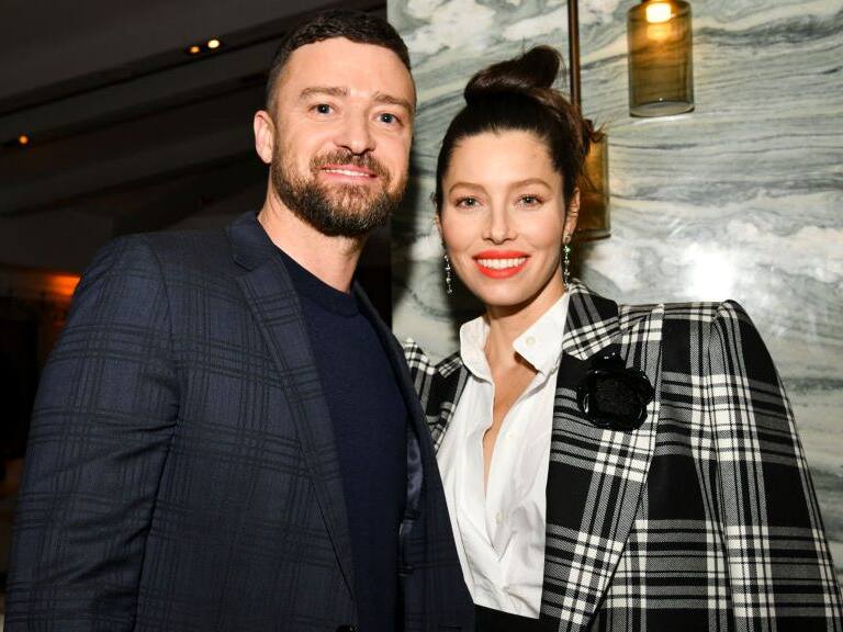 WEST HOLLYWOOD, CALIFORNIA - FEBRUARY 03: (L-R) Justin Timberlake and Jessica Biel pose for portrait at the Premiere of USA Network's "The Sinner" Season 3 on February 03, 2020 in West Hollywood, California. (Photo by Rodin Eckenroth/Getty Images)
