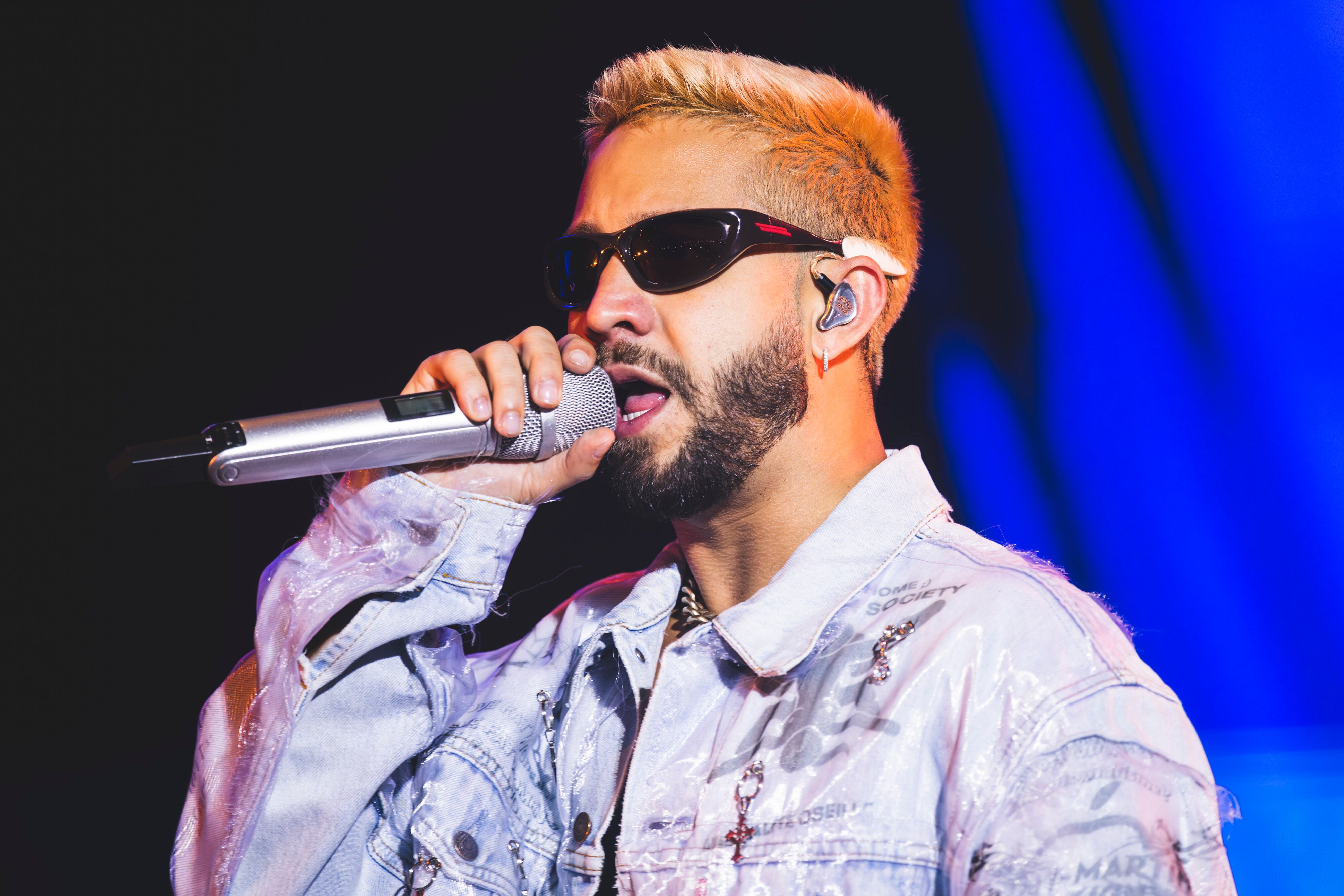 MADRID, SPAIN - OCTOBER 28: Puerto Rican singer Gabriel Armando Mora Quintero, aka Mora, performs on stage at WiZink Center on October 28, 2023 in Madrid, Spain. (Photo by Mariano Regidor/Redferns)