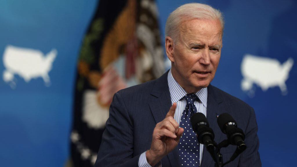 WASHINGTON, DC - JUNE 02: U.S. President Joe Biden speaks during an event in the South Court Auditorium of the White House June 2, 2021 in Washington, DC. President Biden spoke on the COVID-19 response and the vaccination program announcing new incentives including free beer, free childcare and free sports tickets to push Americans to get vaccinated before July 4th. (Photo by Alex Wong/Getty Images)