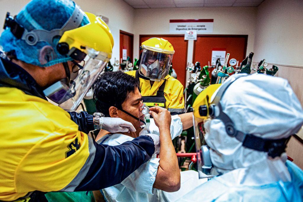 Paciente Covid-19 atendido en un hospital de Lima