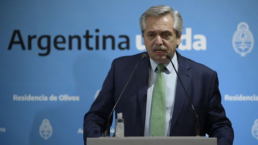 El mandatario argentino Alberto Fernández