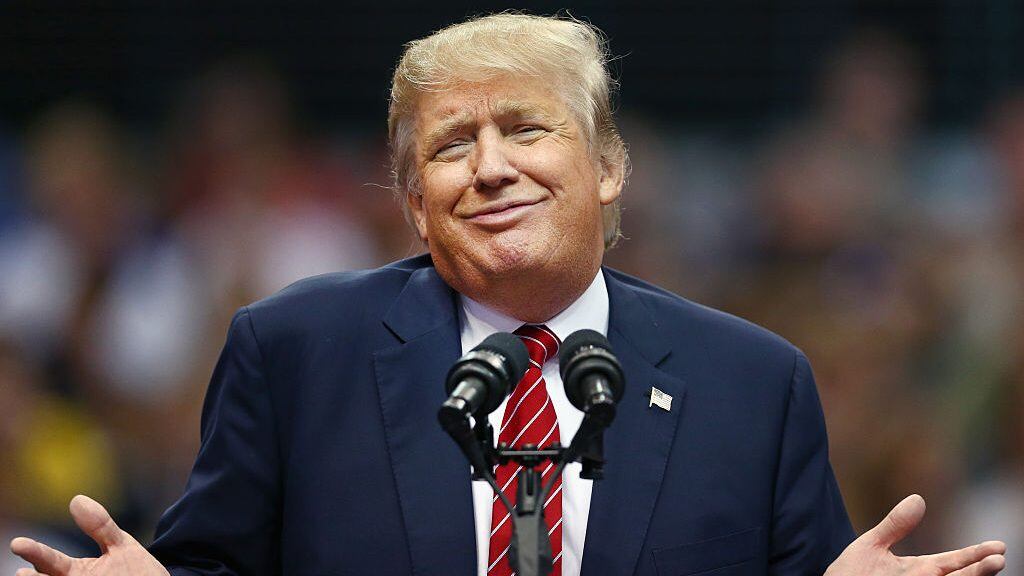DALLAS, TX - SEPTEMBER 14:  Republican presidential candidate Donald Trump speaks during a campaign rally at the American Airlines Center on September 14, 2015 in Dallas, Texas. More than 20,000 tickets have been distributed for the event.  (Photo by Tom Pennington/Getty Images)