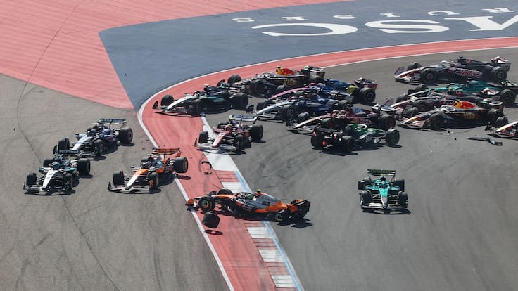 Tremenda Sprint del GP de EE.UU. de la Fórmula 1: los McLaren chocan en la primera curva y Verstappen se acerca al milagro