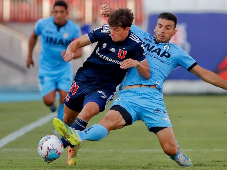 24 de Enero del 2021/SANTIAGOSimón Contreras(i) ,durante el partido valido por la Vigésimo Tercera fecha del Campeonato Nacional AFP PlanVital 2020, entre Universidad de Chile vs Deportes Iquique, disputado en el Estadio Nacional.
FOTO:FRANCISCO LONGA/AGENCIAUNO