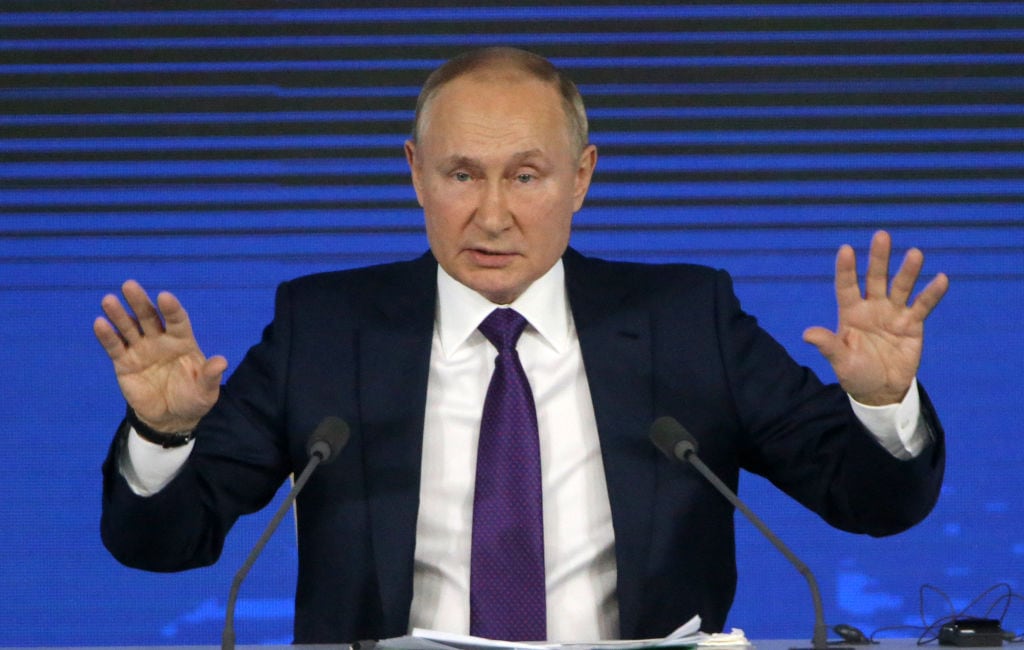 El presidente ruso Vladimir Putin durante una conferencia de prensa