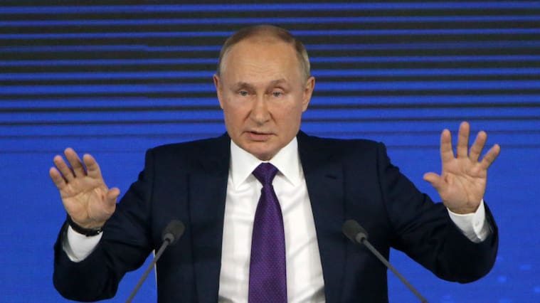 El presidente ruso Vladimir Putin durante una conferencia de prensa