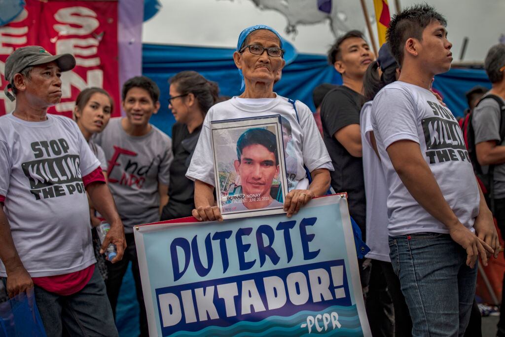 Protesta en contra de Rodrigo Duterte en Manila