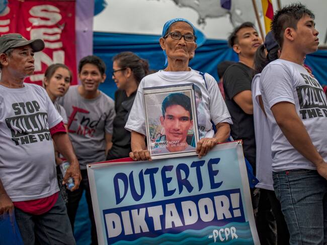 Protesta en contra de Rodrigo Duterte en Manila