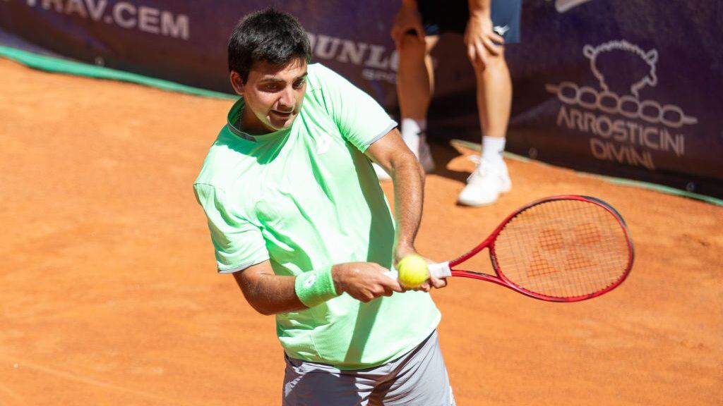 Marcelo Tomas Barrios Vera during the match between Peter Torebko (GER) and Marcelo Tomas Barrios Vera (CHI)at the Internazionali di Tennis Citt dell'Aquila (ATP Challenger L'Aquila) in L'Aquila, Italy, on August 20, 2019.  (Photo by Manuel Romano/NurPhoto via Getty Images)