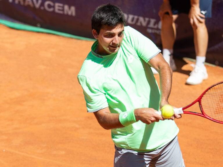 Marcelo Tomas Barrios Vera during the match between Peter Torebko (GER) and Marcelo Tomas Barrios Vera (CHI)at the Internazionali di Tennis Citt dell'Aquila (ATP Challenger L'Aquila) in L'Aquila, Italy, on August 20, 2019. (Photo by Manuel Romano/NurPhoto via Getty Images)