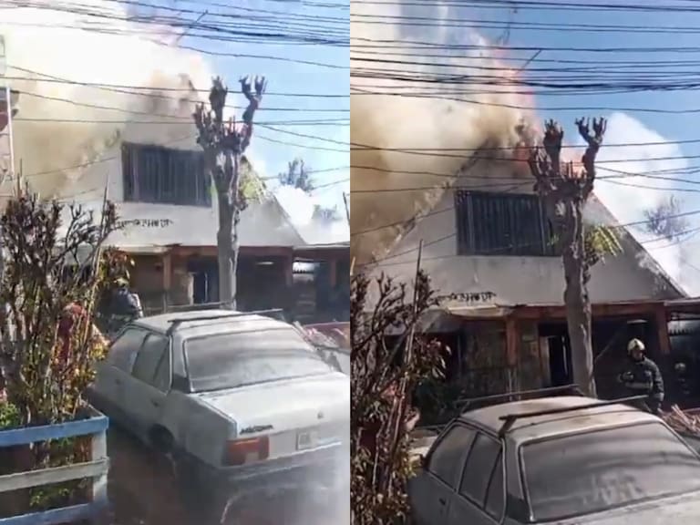 Incendio en Estación Central afecta a dos viviendas y obliga a restringir tránsito en el sector