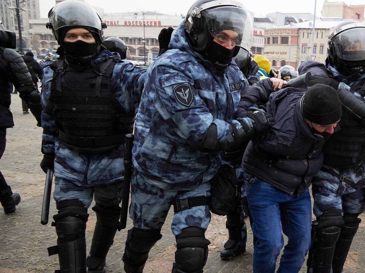 Más de 4.500 personas fueron detenidas en una nueva jornada de manifestaciones en Rusia para la liberación de Alexei Navalny