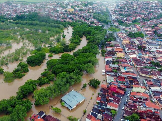Imagen aérea de las inundaciones en el estado brasilero de Bahía