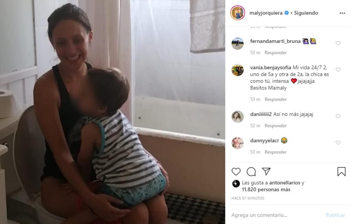 Maly Jorquiera y su hijo. Instagram @malyjorquiera
