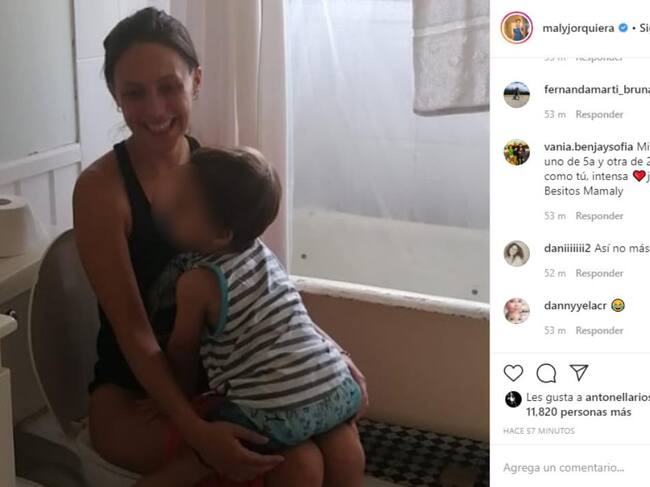 Maly Jorquiera y su hijo. Instagram @malyjorquiera
