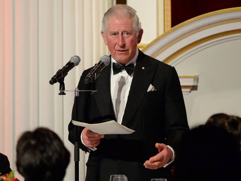 LONDON, ENGLAND - MARCH 12: Prince Charles, Prince of Wales makes a speech as he attends a dinner in aid of the Australian bushfire relief and recovery effort at Mansion House on March 12, 2020 in London, England. (Photo by Eamonn M. McCormack - WPA Pool/Getty Images)