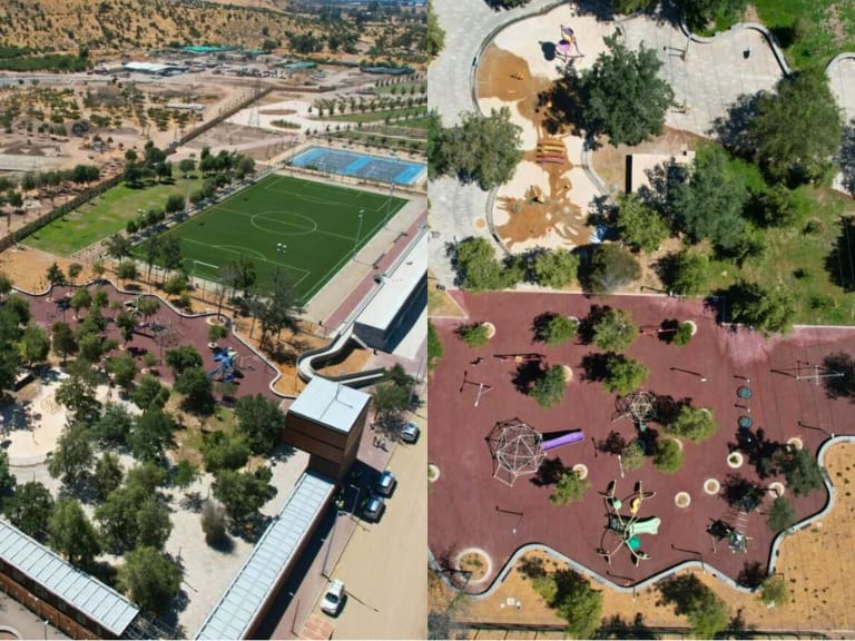 Tendrá multicanchas, una laguna y una cancha de fútbol: así es el nuevo pulmón verde de Santiago que lleva 75% de avance