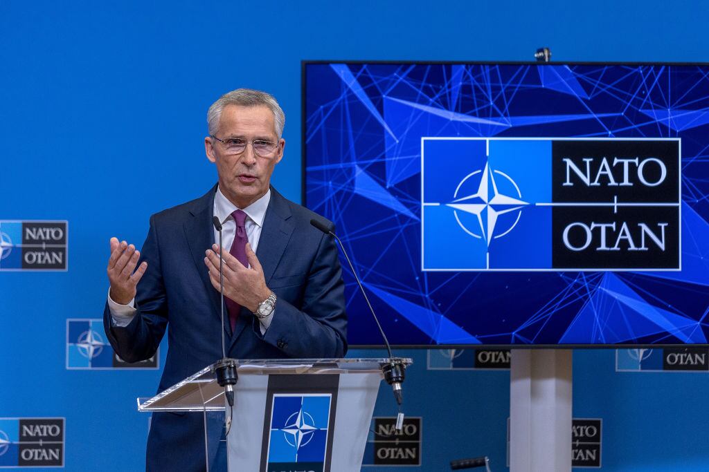 El secretario general de la OTAN Jens Stoltenberg ante la prensa