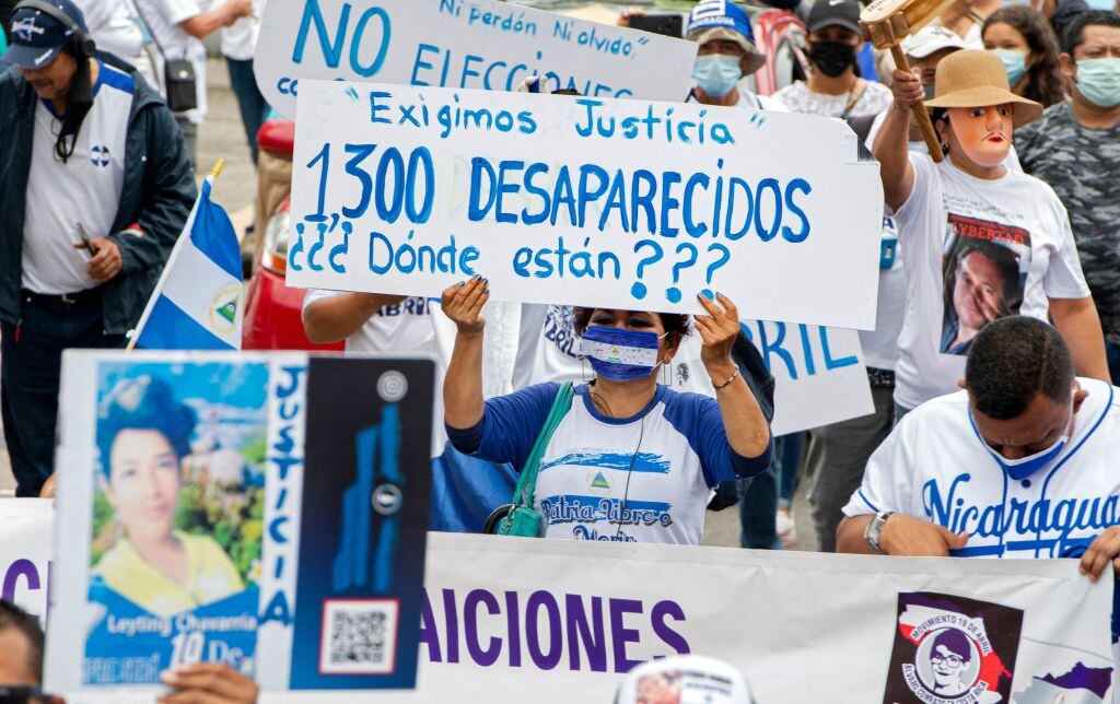 Manifestación en contra del gobierno de Nicaragua