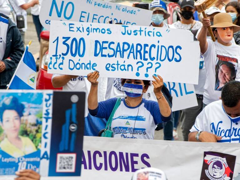 Manifestación en contra del gobierno de Nicaragua