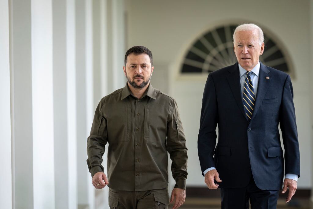 Volodimir Zelenski y Joe Biden se reúnen en la Casa Blanca en Estados Unidos