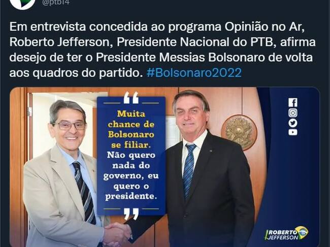 Roberto Jefferson junto a Jair Bolsonaro tras una actividad política en 2020