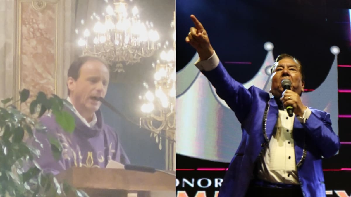 Sacerdote sorprende a presentes en la misa de Tommy Rey cantando uno de sus más recordados éxitos en la Catedral