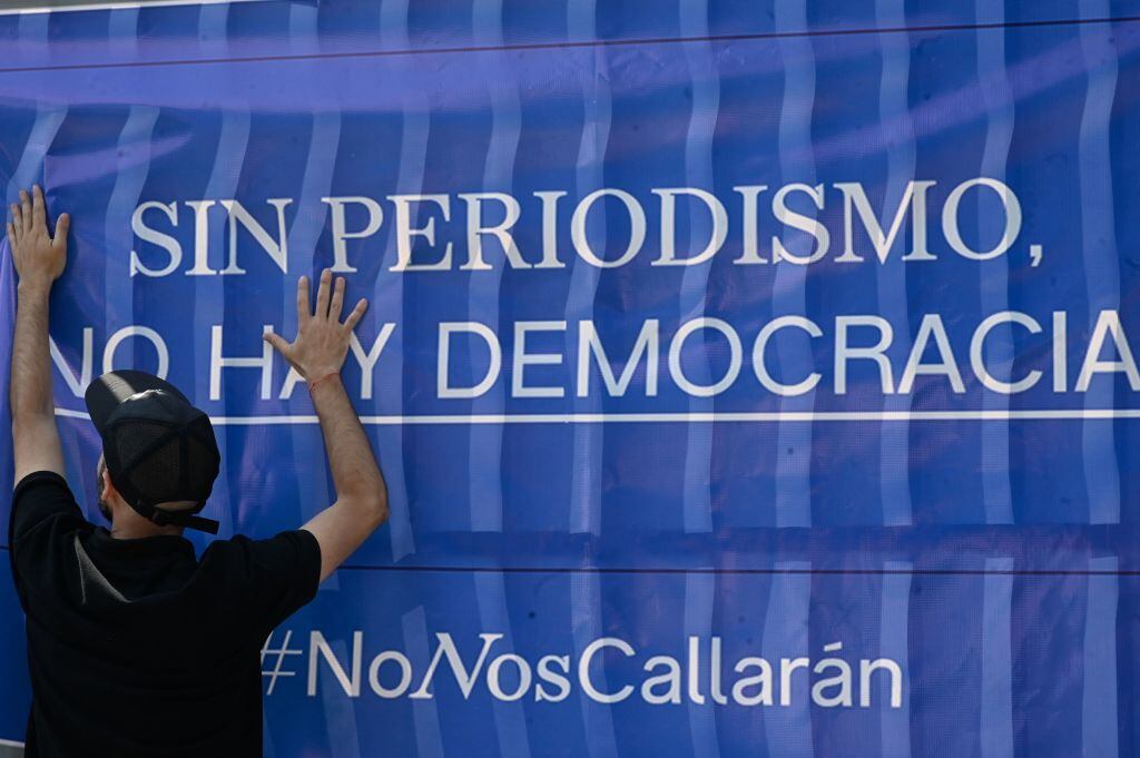 Manifestación a favor del derecho a la información en Guatemala