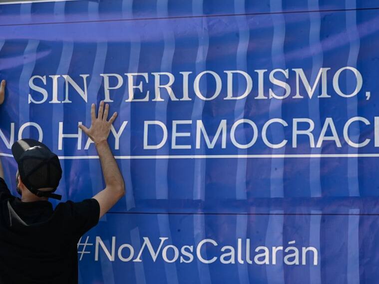 Manifestación a favor del derecho a la información en Guatemala