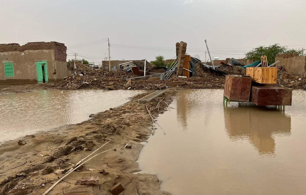 El agua cubre amplias zonas tras las fuertes lluvias en Sudán