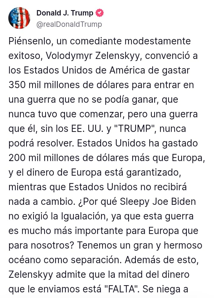 Créditos: TruthSocial @realDonaldTrump