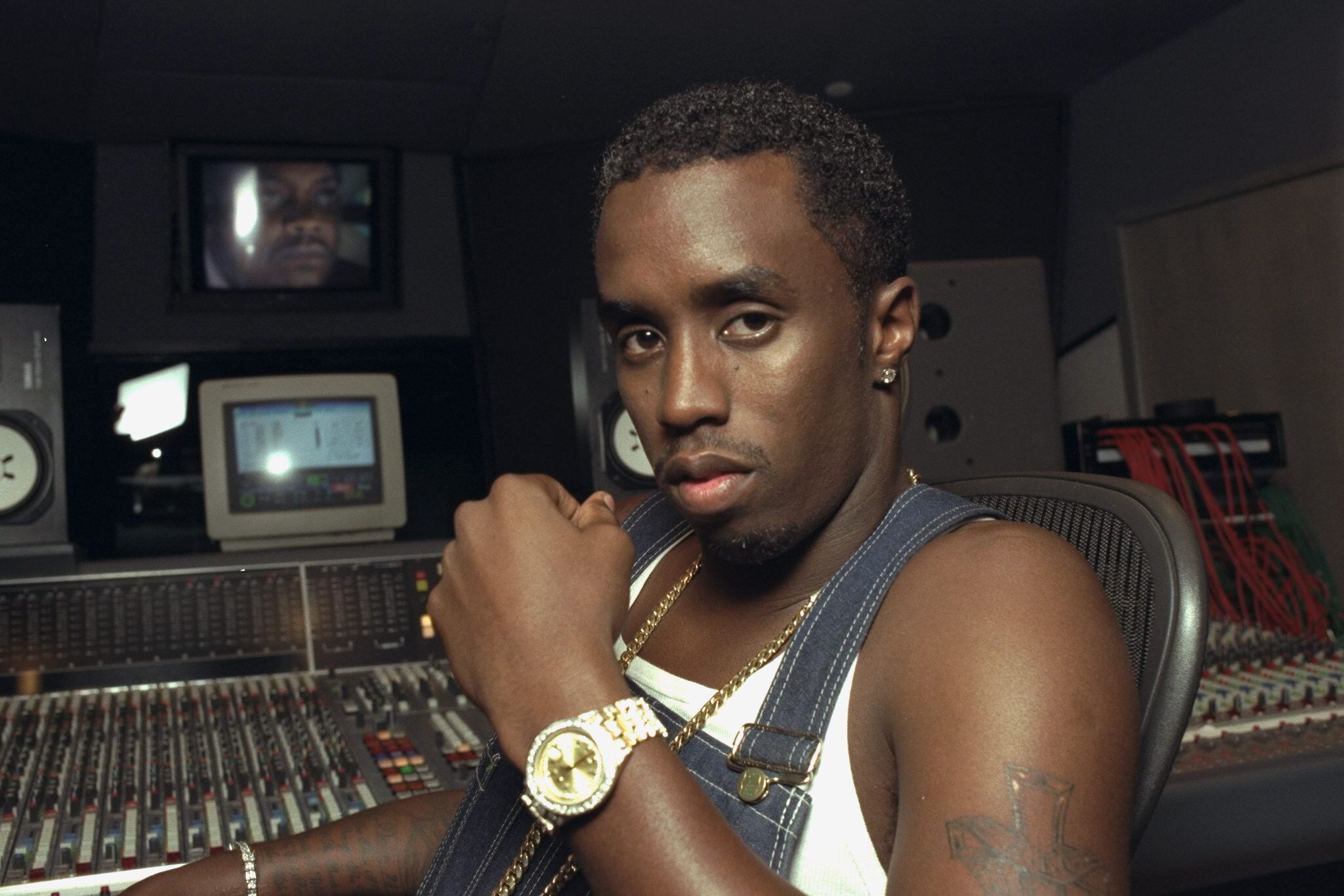 UNITED STATES - JULY 14:  Sean "Puffy" Combs in recording studio at 321 W. 44th St.  (Photo by Andrew Savulich/NY Daily News Archive via Getty Images)
