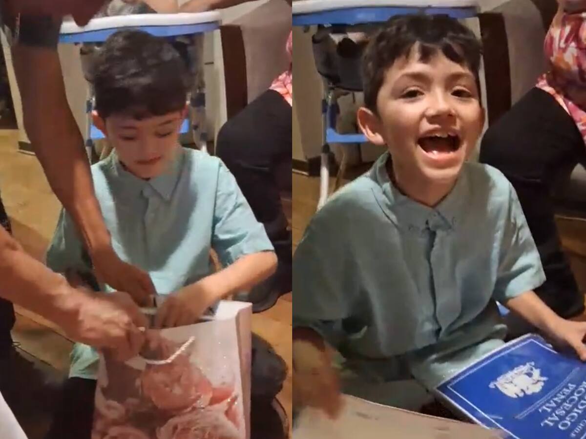 ¿Futuro abogado? Niño chileno se emociona al recibir de regalo en Navidad el Código Procesal Penal