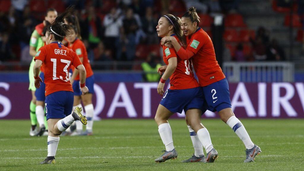 20 de Junio de 2019/RENNESYanara Aedo celebra su gol durante el partido por el grupo F del Mundial Femenino Francia 2019 entre las selecciones de Chile vs Tailandia jugado en el Estadio Roazhon Park de Rennes
FOTO: MARIO DAVILA/AGENCIAUNO