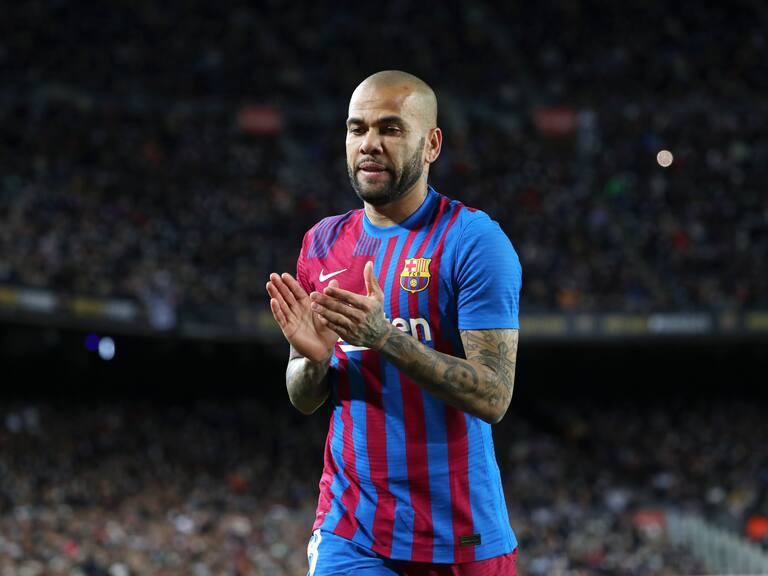 Dani Alves during the match between FC Barcelona and Sevilla FC, corresponding to the week 30 of the Liga Santander, played at the Camp Nou Stadium, in Barcelona, on 03th April 2022. (Photo by Joan Valls/Urbanandsport /NurPhoto via Getty Images)