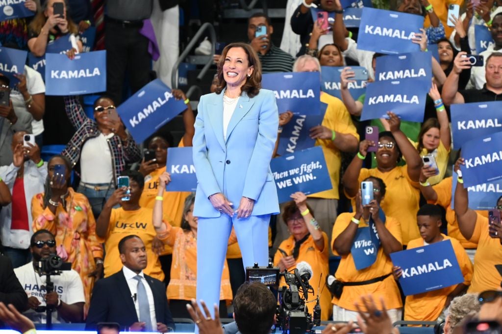 La vicepresidenta de Estados Unidos, Kamala Harris, en un evento en Atlanta en apoyo a su campaña presidencial.