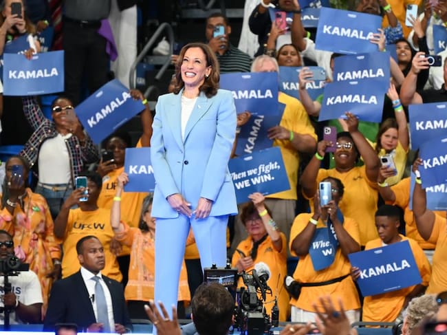 La vicepresidenta de Estados Unidos, Kamala Harris, en un evento en Atlanta en apoyo a su campaña presidencial.