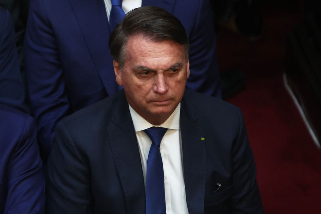 El exmandatario brasileño Jair Bolsonaro en la ciudad de Buenos Aires en Argentina, para participar en la toma de mando del ultraderechista Javier Milei.