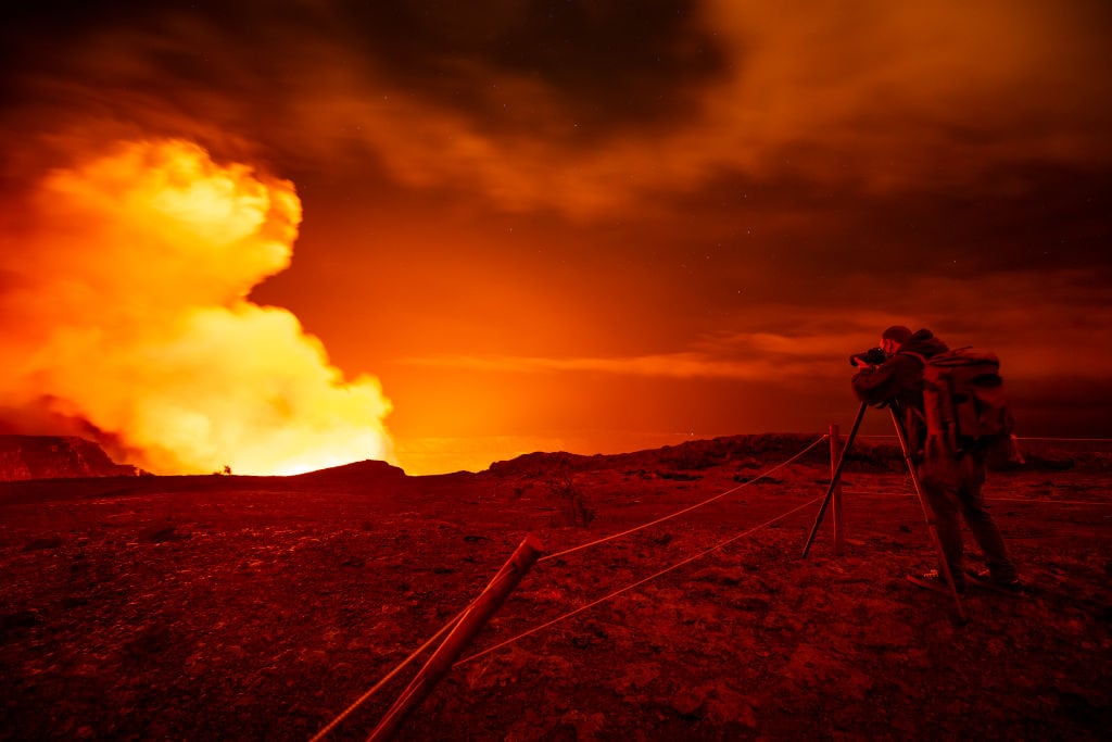 Imagen de la erupción del volcán Kilauea en diciembre de 2020