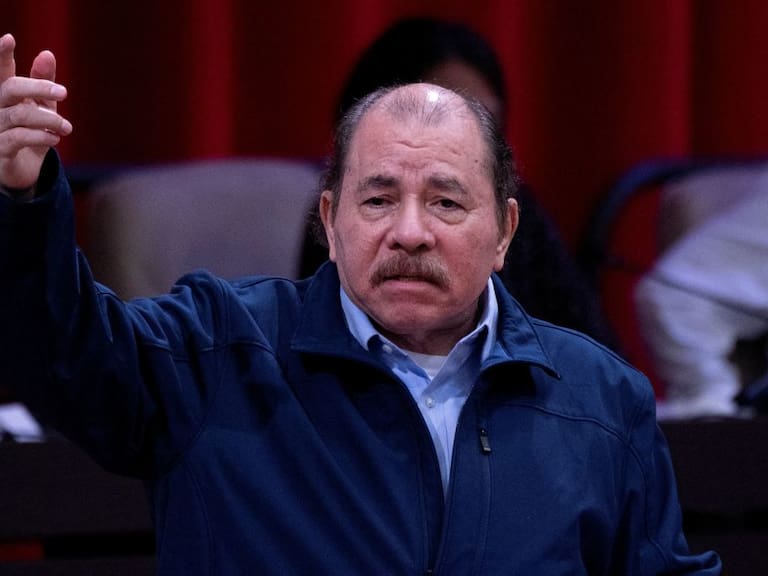 El presidente de Nicaragua, Daniel Ortega, da un discurso