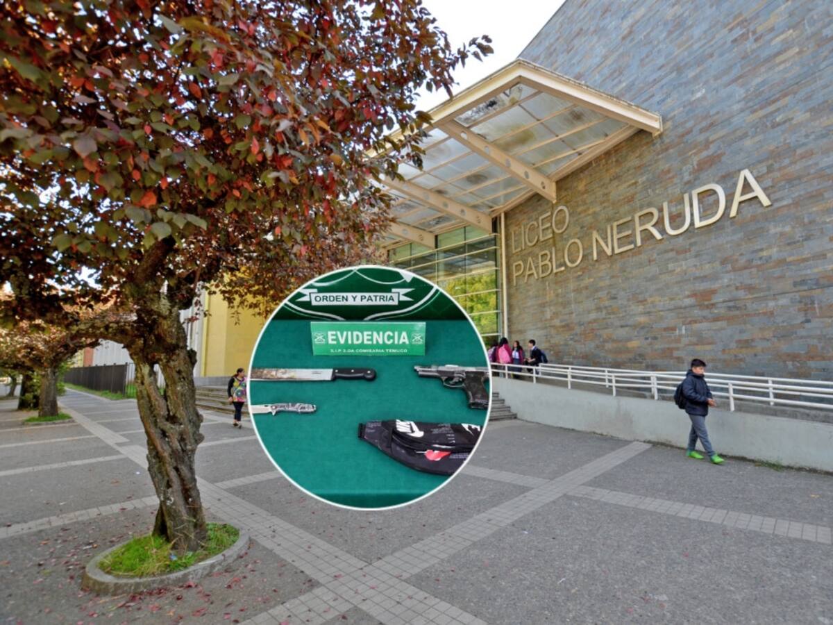 Carabineros detienen a tres adolescentes que ingresaron con armas a establecimiento de Temuco