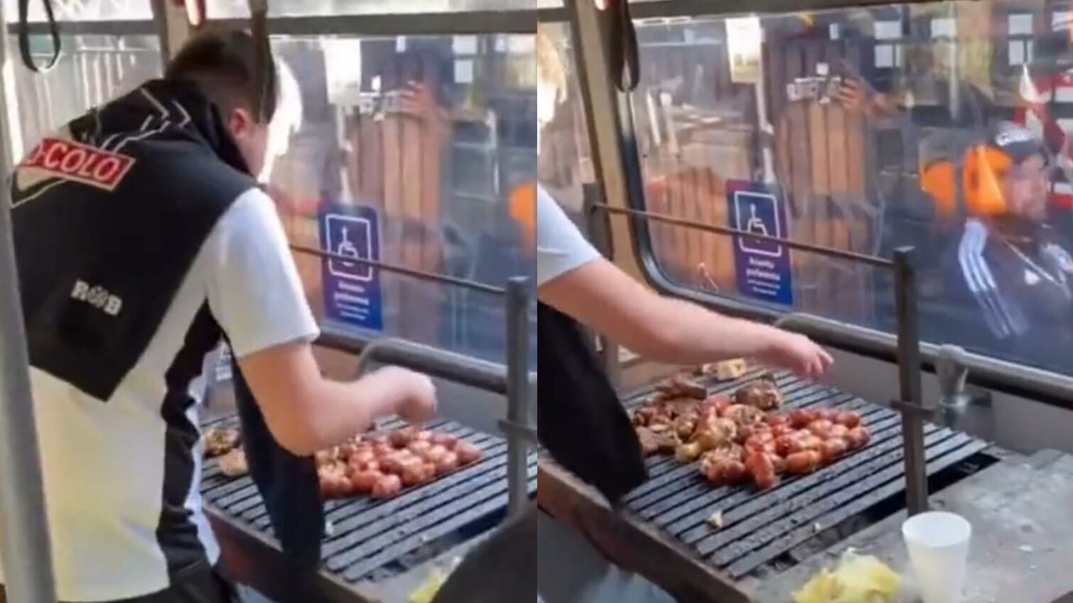 Colo Colo vs Ñublense: hinchas albos prepararon asado arriba de la micro