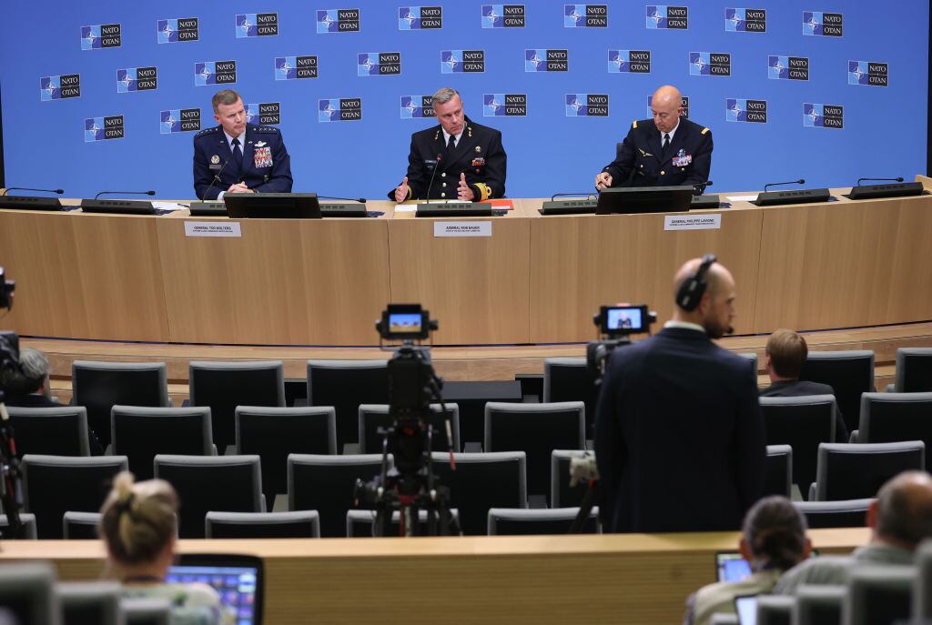 Los jefes militares de la OTAN en una reunión en Bruselas