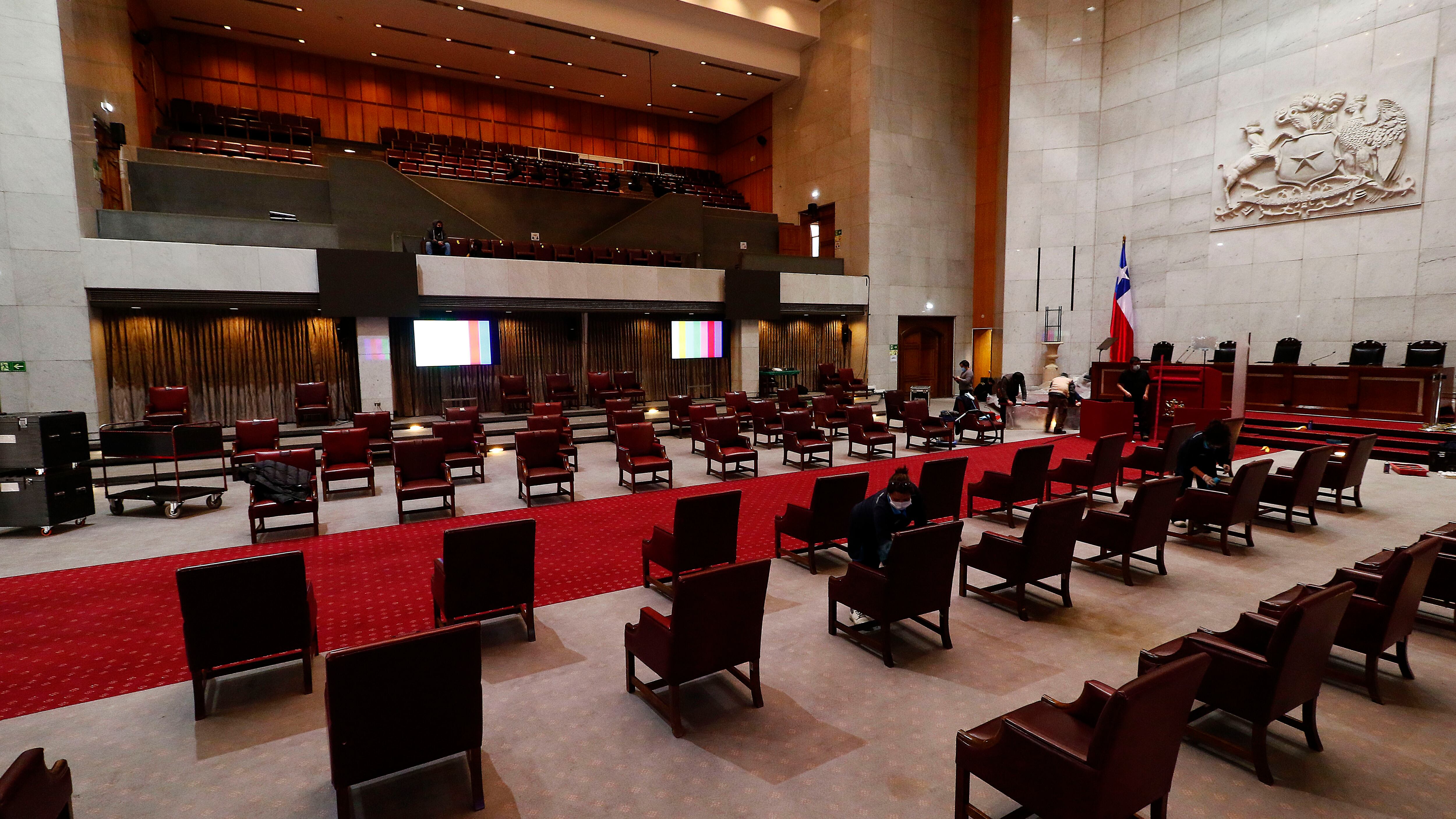 30 DE JULIO DE 2020/VALPARAISOVista general del Salon Plenario , en medio de los ultimos preparativos para la Cuenta Publica del Presidente de la Republica en el Congreso Nacional.
FOTO: LEONARDO RUBILAR CHANDIA/AGENCIAUNO