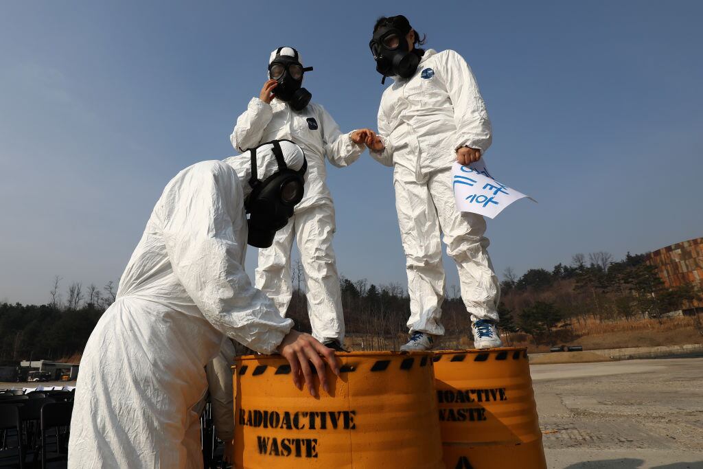Protesta contra los desechos de la central nuclear de Fukushima