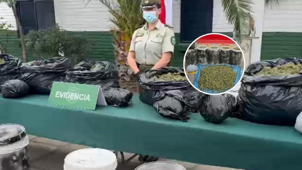 Carabineros incauta kilos de droga almacenada en tambores tras denuncia anónima en Pudahuel
