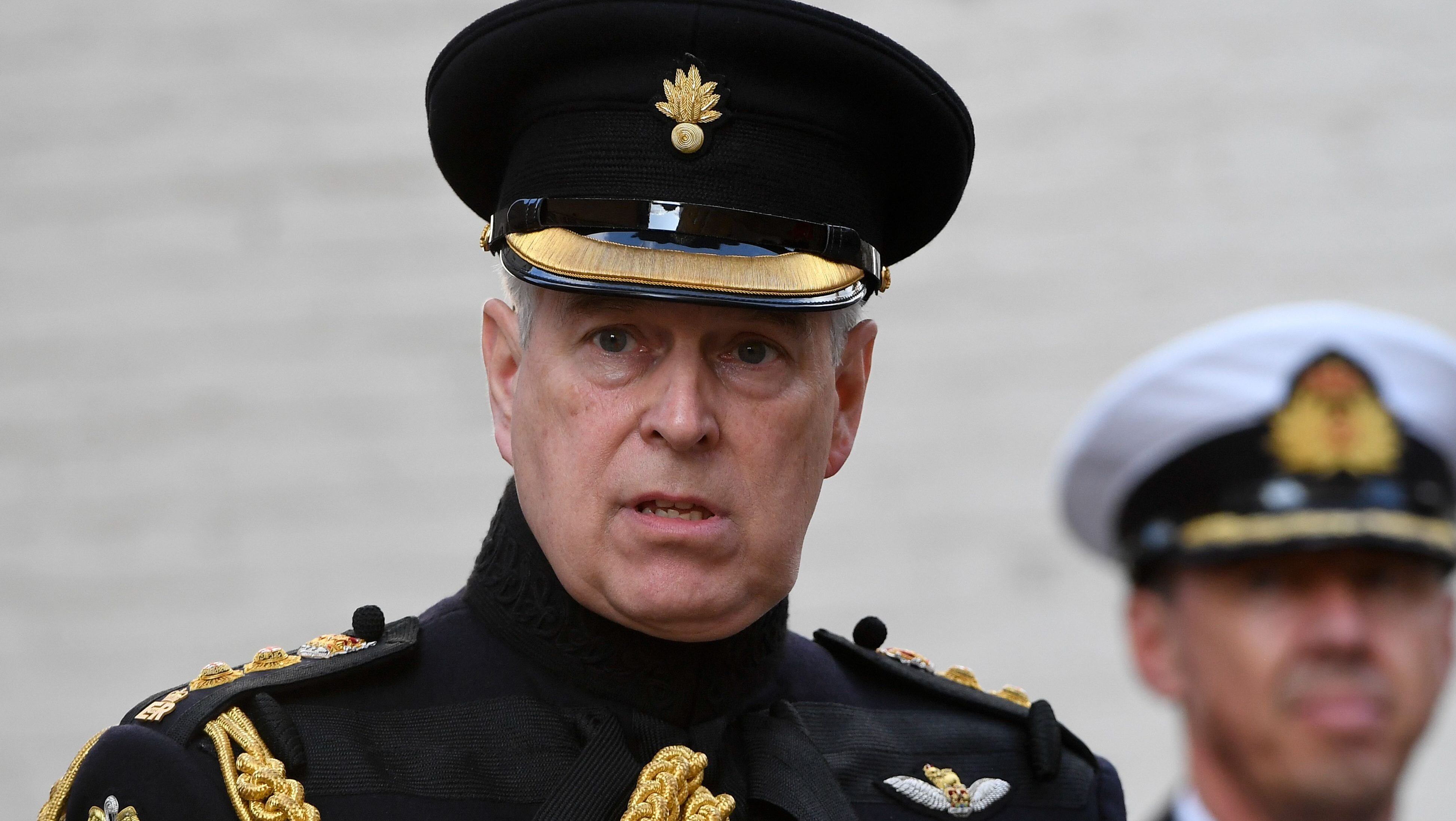 Britain's Prince Andrew, Duke of York, attends a ceremony commemorating the 75th anniversary of the liberation of Bruges on September 7, 2019 in Bruges. (Photo by JOHN THYS / AFP) (Photo by JOHN THYS/AFP via Getty Images)