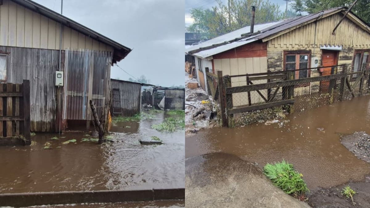 Granizo y lluvias provocan anegamiento de viviendas en Curacautín